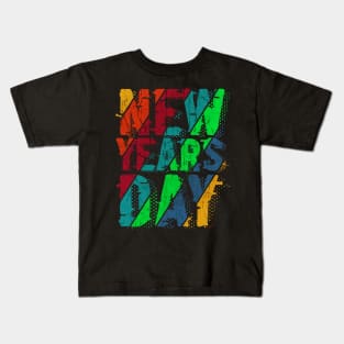 vintage color New Years Day Kids T-Shirt